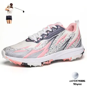 2023 Novos Sapatos de Golfe para Mulheres Confortável de Golfe Sneakres Meninas Relvado Exterior Sapatos para os jogadores do Atlético de Tênis