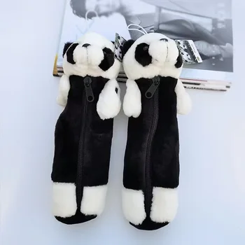 28cm Bonito de Pelúcia Panda Kawaii Noverty Baixo Grande Largecapacity Multifunções Caneta, Sacos Para Crianças da Escola de Papelaria Lápis de Caso