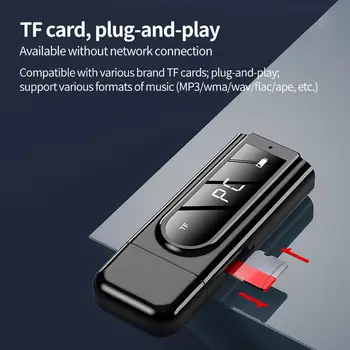 5.0 Receptor TF Cartão de AUX de armazenamento de Dados USB Adaptador de PC Fones de ouvido Estéreo de Casa de Carro