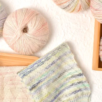50g/bola Soft Multicolor Fios de Algodão Mão de Malha de Crochê Diy de Alta Qualidade feitas à mão em Tricô Lenço de Roupas de Bebê Chapéu