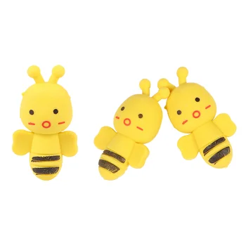60Pcs Engraçados de Animais em Forma de Borracha Alunos dos desenhos animados de Borracha Criativas de Papelaria material Escolar (Amarelo)