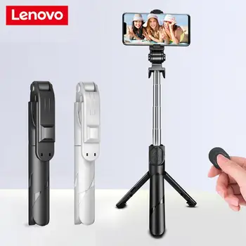 A Lenovo sem Fios Bluetooth Selfie ficar Com a Luz de Preenchimento de Obturador Remoto IOS, Android Telefone 2023 NOVO Mini Tripé Extensível Monopé