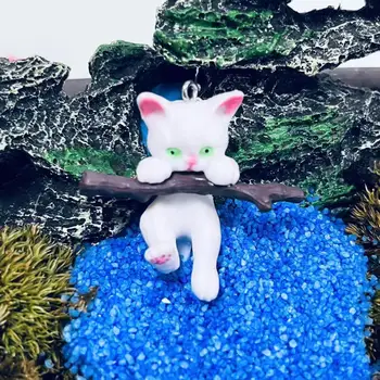 Alta qualidade Gato em forma de Tanque de Peixes Ornamento Encantador Mini Estátua de Gato Aquário Ornamentos com Esfera Flutuante Peixe para o animal de Estimação para o Peixe