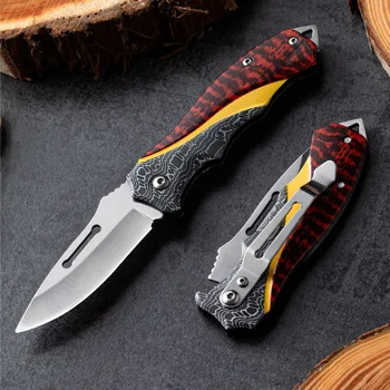 Clássico exclusivo ao ar livre multi-funcional de aço inoxidável faca mini portátil de alta dureza família de dobramento de frutas faca