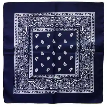 Conjunto de 1 azul marinho paisley bandanas - Cashmere algodão lenço vendido por 1