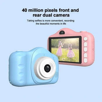 Dupla lente de Alta definição Crianças a Câmara de Vídeo de Crianças Câmera de 3,5 polegadas, Câmera Digital Com Para o Bebê Presentes de Aniversário