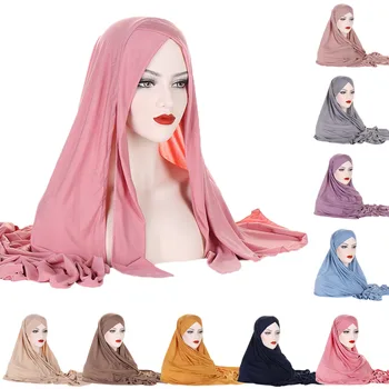 Instant Hijabs Lenço Com Cruz Jersey Interior Caps Underscarf Hijab Bonnet Marca Mulheres Muçulmanas Lenço Headwrap Uma Peça Amira