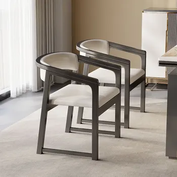Luz De Luxo De Jantar, Cadeiras De Couro Cozinha Moderna E Criativa Nórdicos Lazer Fezes Cadeiras De Encosto Móveis Da Sala