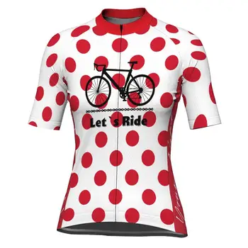 Mulheres de Onda do Ponto de Ciclismo Jersey Engraçado, Vamos Andar de Bicicleta Camisa de Manga Curta de Bicicleta Jersey Maillot de Verão de Ciclismo