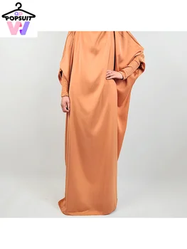 Novos Em Mulheres com Vestido de BANDANA Hijab Muçulmano do Ramadã Solta Abaya Jibab Grande Florido Luva Simples Abayas Oração Kaftan Robe Vestido
