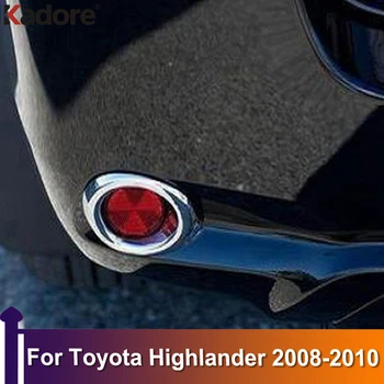 Para A Toyota Highlander Kluger 2008 2009 2010 Chrome Cauda Refletor De Luz De Neblina Traseira Foglight Tampa Da Lâmpada Guarnição Adesivo De Carro Estilo
