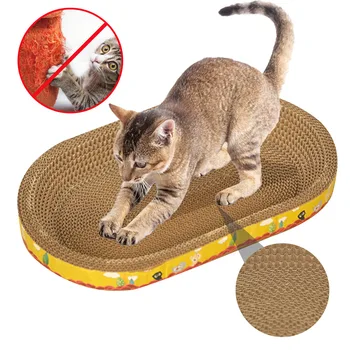 Placa De Papel Papelão Mobília Do Gato Suprimentos De Moagem De Papelão Ondulado Desgaste Cat Cat Claw Brinquedos Arranhões, Resistente A Proteger O Ninho Oval