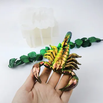 Resina epóxi Molde de Fundição para Escorpião DIY Decoração de Parede Gancho Moldes de Silicone 3D de Moldes de Silicone para a Imitação de Animais Brincadeira de Artesanato