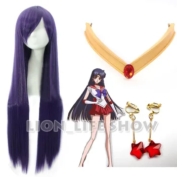 Sailor Marte Hino Rei EVA Ouro Headwear Cabeça uma Tiara vermelha brinco de Cosplay Accesseries cos Hairwear