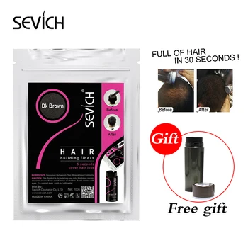 sevich 100g de cabelo fibras de construção de recarga de bag + dom garrafa de perda de cabelo, produtos de fibras de spray de cabelo espessante à base de queratina para tratamento de cabelo