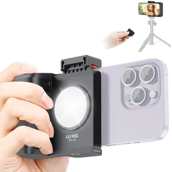 UURIG PH-14 Wireless pega de Telefone de Suporte Estabilizador para Smartphone Vlog Selfie Incorporados do DIODO emissor de Luz de Preenchimento com controle Remoto do Obturador