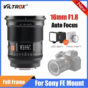 VILTROX 16mm F1.8 AF Total do Quadro de Foco Automático Lente de Grande Abertura de Ultra Grande Angular Com Tela Para Sony FE, Como Câmeras ZVE-10